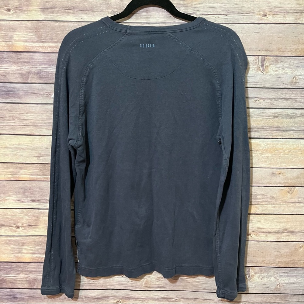 Ted Baker London Pullover Gray Raglan Sleeve Size 4 Large C2